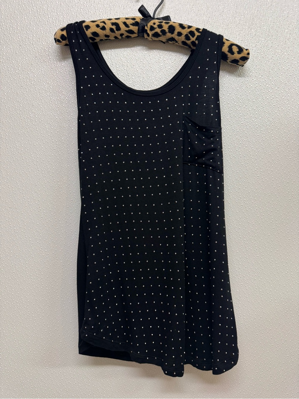 Jolie Black Tank Top with Silver Studs